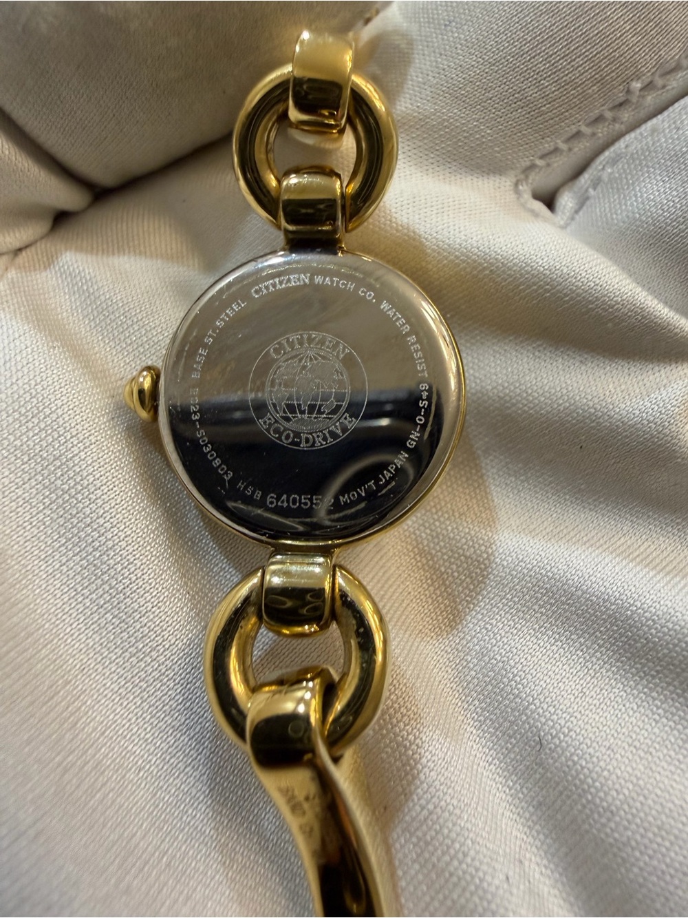Vintage Citizen Eco-Drive Ladies Bangle Charm Watch Gold Tone Black Dial B023 - Picture 7 of 15